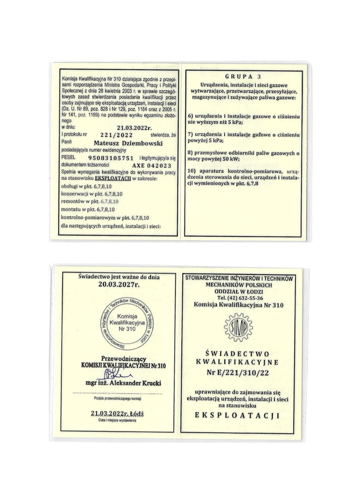Uprawnienia SEP Eksploatacja