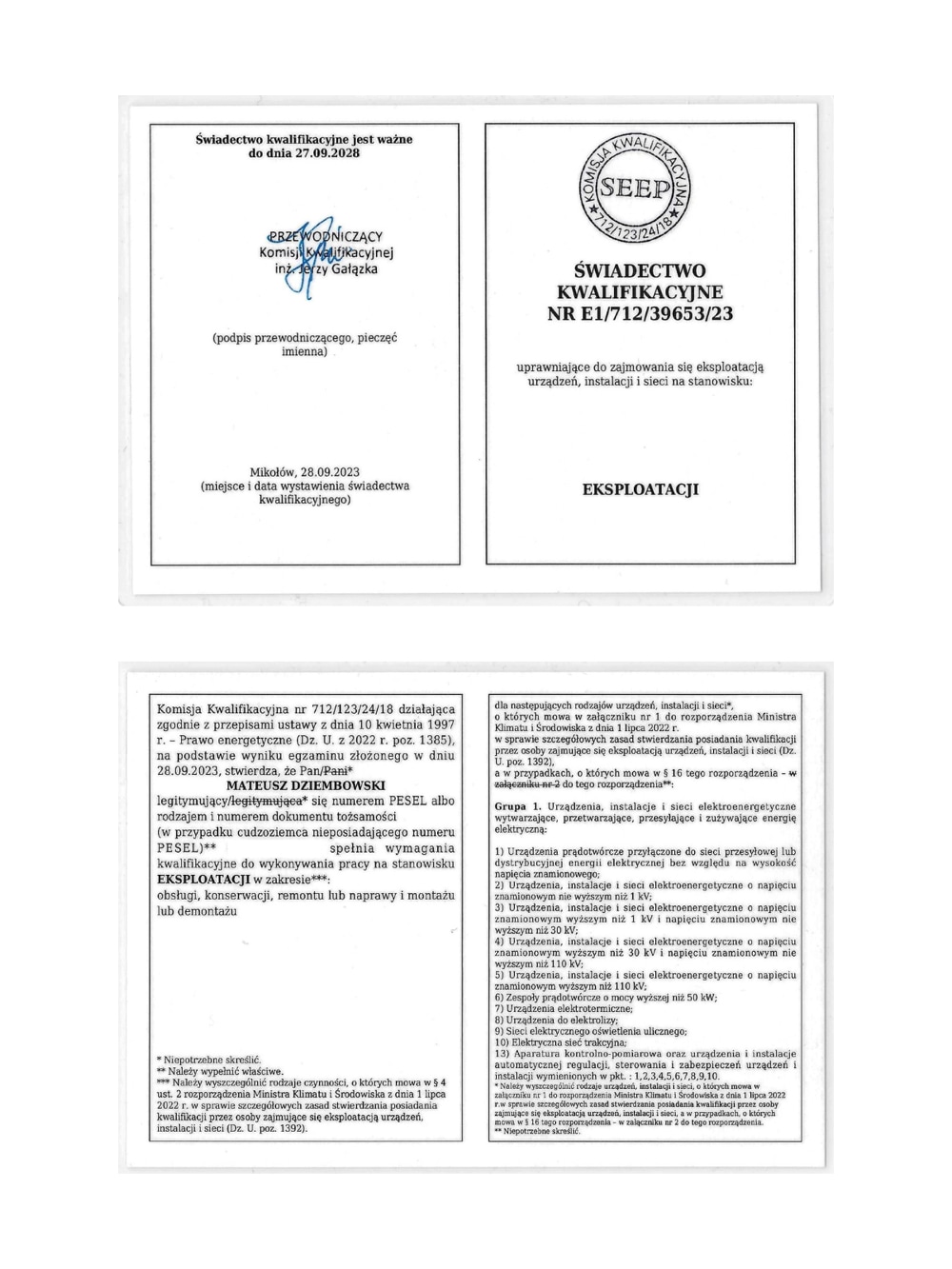 Uprawnienia Elektryczne SEP